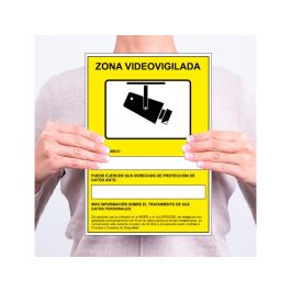 Archivo 2000 Señal "Cámaras De Vigilancia En Grabación Las 24 Horas" 210x297 Pvc Amarillo