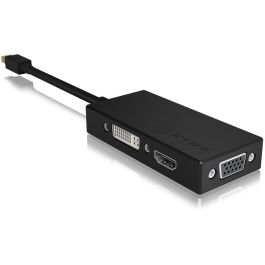 ICY BOX Adaptador mini DisplayPort a DVI/HDMI/VGA 4K 60Hz Negro