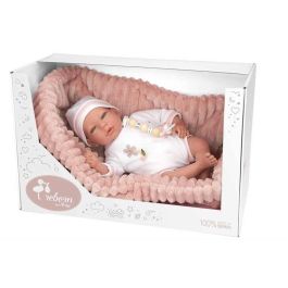 Muñecas Arias Muñeca Reborn Lola 40 cm Cuerpo Blando con Capazo Muñeco con Peso Español