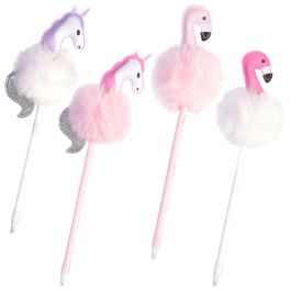 Creatrice de Genie Bolígrafo Flamenco/Unicornio My Funny Papet con Pompón Tinta Azul