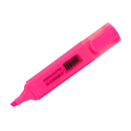 Q-connect Rotulador Fluorescente Rosa Punta Biselada Trazo 1-5 mm