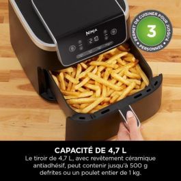 Ninja AF140EU Freidora de Aire 4 en 1 Sin Aceite 4.7L 2000W, Asa Recalienta y Deshidrata, Cocina Alimentos Congelados