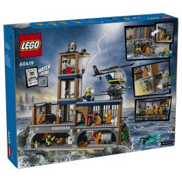 LEGO 60419 City Prisión de Policía de Aguas Profundas Juguete con Helicóptero Barco 7 Minifiguras Figura de Perro