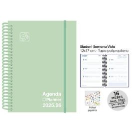 Agenda Anual (2025-26) Senfort 16 Meses Student Unicolor Espiral Tapa Pp Con Goma 120X170 S/V Pastel Verde Precio: 7.79000057. SKU: B19ATYPFTD