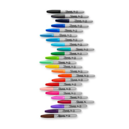 Rotulador Permanente Sharpie Fine Bolsa De 20 (Negro, Azul, Rojo, Verde, Naranja Claro, Naranja Oscuro, Lima, Amarillo, Magenta, Menta, Gris, Azul Marino, Azul Claro, Turquesa, Azul Medio, Melocotón, Rosa Fucsia, Frambuesa, Marrón, Morado)