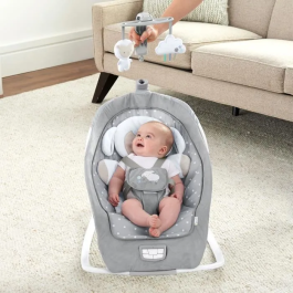 Ingenuity Hamaca Giratoria Automática Cuddle Lamb Asiento Mecedor para Bebé con 3 Posiciones, 12 Melodías y Vibraciones