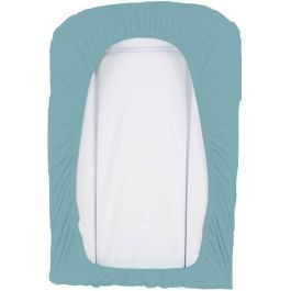 Domiva Juego de 2 Fundas para Cambiador 50 x 75 cm de Esponja de Polialgodón Blanco/Nilo