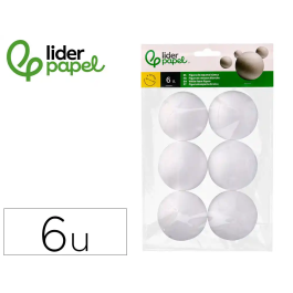 Liderpapel Bolas de Espuma Blanca para Manualidades, 7 cm, Bolsa 6 Unidades Precio: 2.50000036. SKU: B1HJGJD8TE