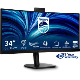 Philips 34B2U3600CH Monitor 34" Wide Quad HD 120Hz VA Curvo 1500R Negro con USB-C 90W y KVM
