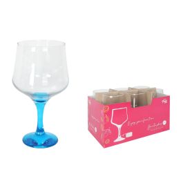 LAV Copas Combinados 685 ml con Pie Azul, 9 cm Diámetro x 20.5 cm Alto (24 Unidades)