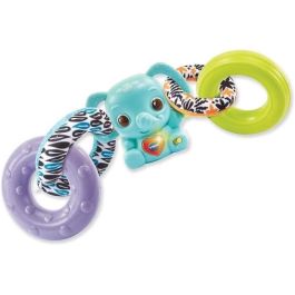 VTECH BABY Nino Baby Elephant Stacko 3 en 1: Torre de Apilamiento, Sonajero Electrónico y Juego de Montaje con Plástico de Origen Biológico Ecodiseñado