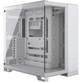 Caja para PC - CORSAIR - Cámara media torre de vidrio templado 6500X con doble cámara - Blanco