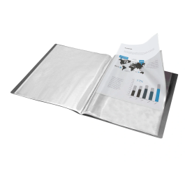 Liderpapel Carpeta Escaparate 60 Fundas Polipropileno DIN A4 Negro Opaco