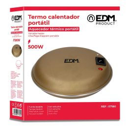 Edm Termo Calentador Portátil 500W Ø20x5cm 2/3 Horas de Calor con Funda y Cargador