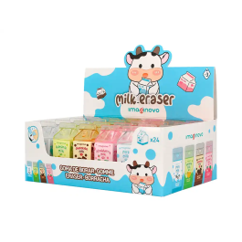 Imaginovo Goma de borrar de batido, colores surtidos, fantasía para escuela, 24 unidades