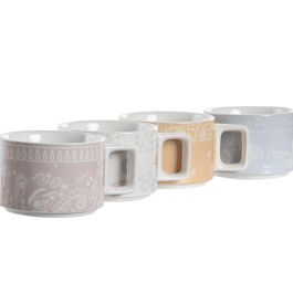 DKD Home Decor Café Shabby Rojo Azul 11 x 27 x 11 cm Set de 4