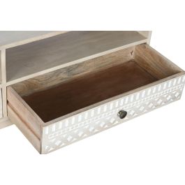 DKD Home Decor Mueble TV JB CENEF Boho Blanco Natural Mango 130x40x45 cm