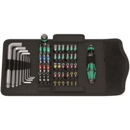 Wera KK 100 Kraftform Kompakt - Juego de 52 puntas y destornilladores con funda