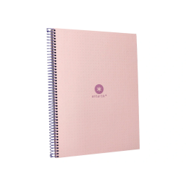 Antartik Cuaderno Espiral A4 Micro Dots Tapa Forrada 80 Hojas 90gr Rayado Puntos Rosa