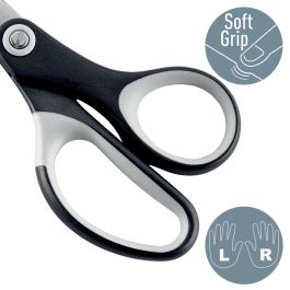 Leitz Tijeras Premium Titanio 150 mm, Acero Inoxidable, Cuchillas Duraderas, Agarre Ergonómico, Color Negro