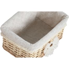 DKD Home Decor Cesta Boho Natural Mimbre/Poliéster 38 x 22 x 48 cm Set de 5 (2 Unidades)