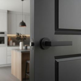 Herrajes ALK Manivela con Roseta Redonda de Aluminio Duradera Modelo Tendal Ø50 Negro Mate para Puertas o Ventanas