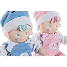 DKD Home Decor Peluche Bebe Rosa Azul 18 x 30 x 22 cm