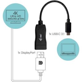 Adaptador USB C a DisplayPort i-Tec C31DP60HZP Negro
