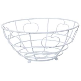 Frutero Alexandra House Living Blanco Metal 24 x 12 x 24 cm