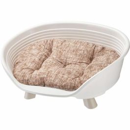 Ferplast Cesta TRONO 4 con Cojín Relax para Perros y Gatos - Blanco