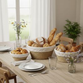 Inde Set 3 Paneras Redondas con Funda 28 cm, 25 cm, 19 cm