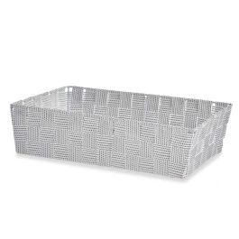 Kipit Cesta Tela Rectangular Blanca 34 x 21 x 8.5 cm sin Asas Poliester 3.8 l (Set de 18)