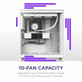 NZXT CM-H72FW-01 H7 Flow - Caja Semitorre de PC ATX/Micro-ATX/Mini-ITX, Blanco