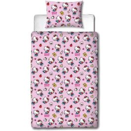 Hello Kitty Juego de Cama Reversible Microfibra 140 x 200 cm + Funda Almohada 63 x 63 cm