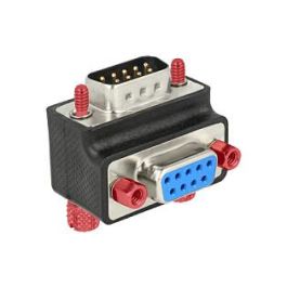Delock 65595 Adaptador Serie DB-9 Macho a DB-9 Hembra Negro Azul Rojo Plata