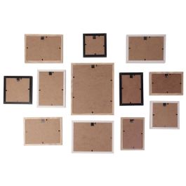 Home Deco Factory Juego de 12 Marcos de Fotos Essentiel para Pared y Sobremesa en Madera Negro con Variedad de Tamaños