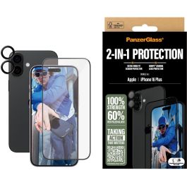 PanzerGlass 2-in-1 Bundle Protector de Pantalla para iPhone 16 Plus