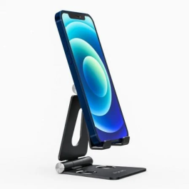 Aisens Soporte de Sobremesa Tamaño M Ajustable 2 Pivotes para Móvil-Tablet Negro Aleación de Aluminio