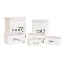Cesta Ropa Basicos DKD Home Decor Blanco 30 x 46 x 40 cm Set de 6 Precio: 100.88999965. SKU: S3039214