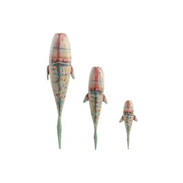 DKD Home Decor Decoracion Pared Mediterraneo Blanco Multicolor Metal Ballena Set 3 Piezas 14 x 46 x 12 cm Precio: 48.50000045. SKU: B18WGVR6Z7