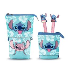 Disney Lilo y Stitch Estuche Portatodo Vertical Azul con Cremallera + 2 Bolígrafos Gel Borrables Aloha de Poliéster Precio: 18.79000046. SKU: B1EEQRK5CP