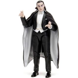 JADA TOYS Figura Bela Lugosi Drácula 15cm con Manos, Cabeza Intercambiables y Capa, 20 Puntos Articulados