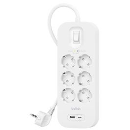Belkin Regleta de Protección Contra Sobretensiones, 6 Tomas + USB + USB-C, 2 Metros, Blanco Precio: 28.69000024. SKU: B12EWCQ6FV