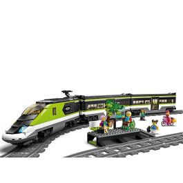 LEGO 60337 City Express Tren de pasajeros con locomotora de control remoto, faros, vías, vagón restaurante y 6 minifiguras - 7+ años