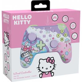 Konix Mando con Cable para Nintendo Switch, Switch OLED y PC - Hello Kitty - Vibración - Cable 3m - Morado y Rosa