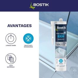 Bostik BOS3549212486419 Sellador de Silicona Perfect Joint Antimoho Transparente para Baño y Cocina 280 ml