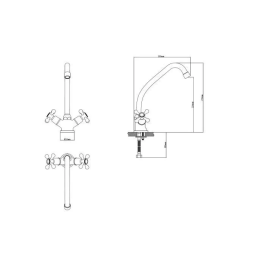 Edouard Rousseau Beverly Grifo Mezclador de Cocina Bronce Envejecido Sin Ducha de Mano