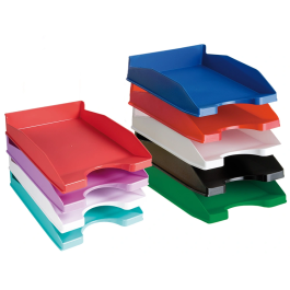 Q-connect Bandeja sobremesa plástico rojo opaco 240x70x340 mm