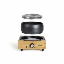 Livoo DOC287 Set de fondue eléctrica 800W 2L para 8 personas con termostato regulable y olla antiadherente sin PFAS