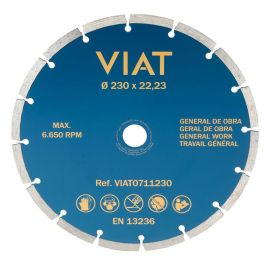 Viat Viat0711230 Disco Diamantado Segmentado Ø230x3x22.23 mm para Hormigón, Ladrillo, Teja y Terrazo - Corte en Seco Precio: 12.68999963. SKU: B1EL9KCBPE